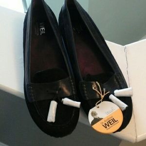 WEIL Ortho Heel Black Suede Loafers